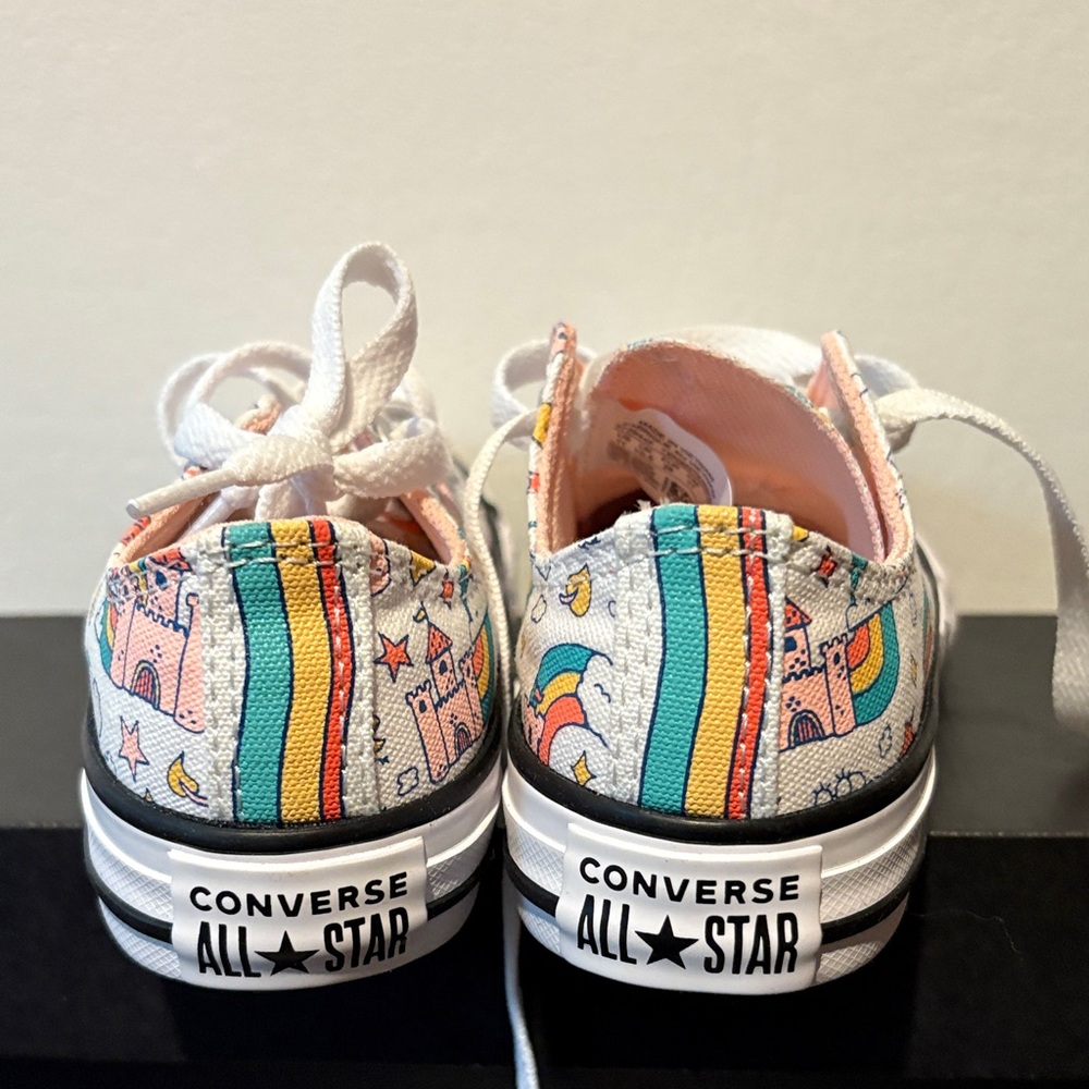 Converse Kids' White Sneakers with Colorful Print - Picture 3 of 6